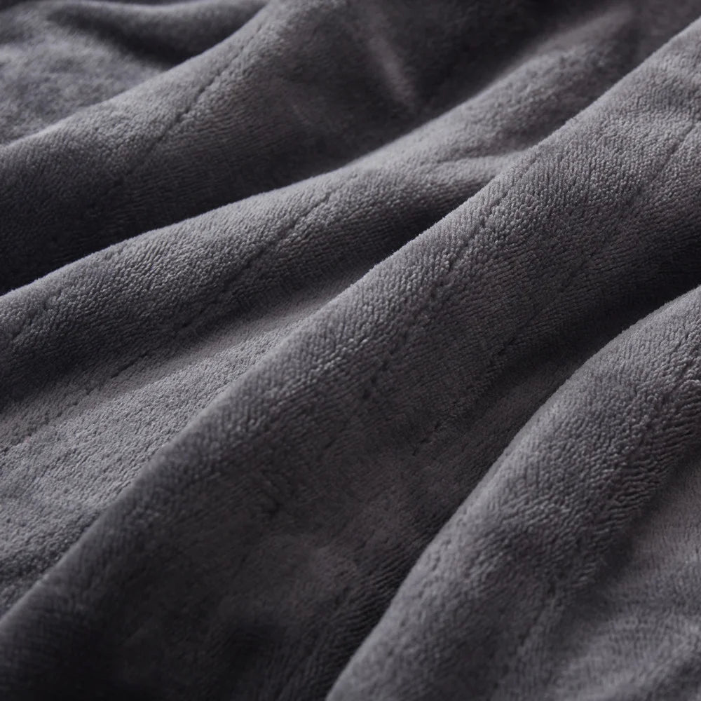 King Size Flannel Heated Blanket with 10 Heat Settings, Charcoal Grey G9199