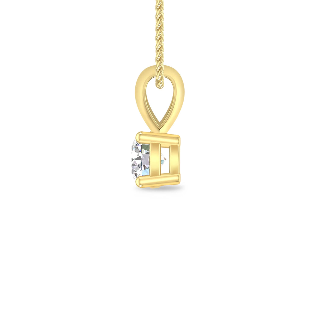 10K Yellow Gold Diamond Solitaire Pendant Necklace D42276