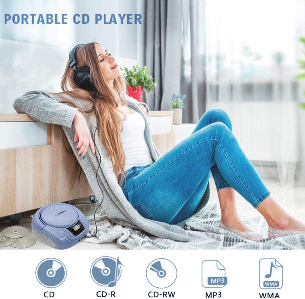 CD Player Boombox Portable Stereo Audio Morandi Blue Pack of 2 X639