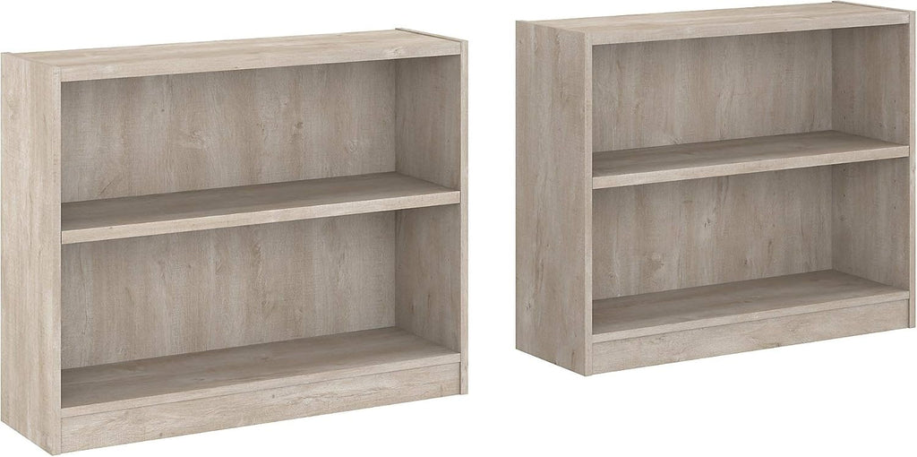 Pure White 2 Shelf Bookcase Set of 2 Q965114
