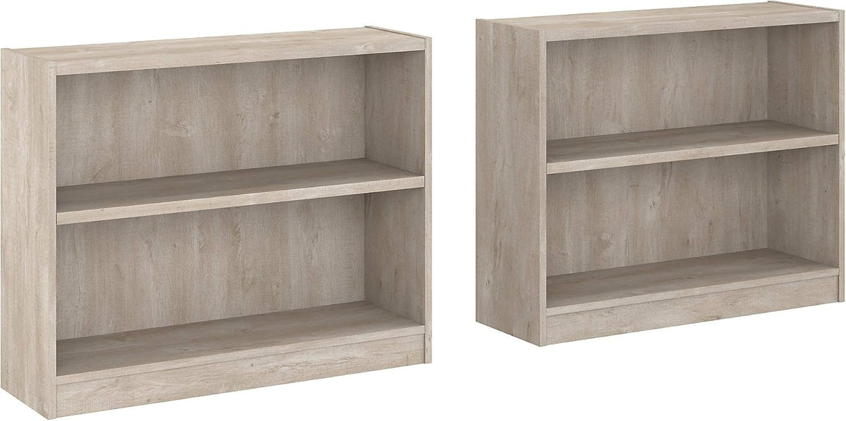 Pure White 2 Shelf Bookcase Set of 2 Q965114