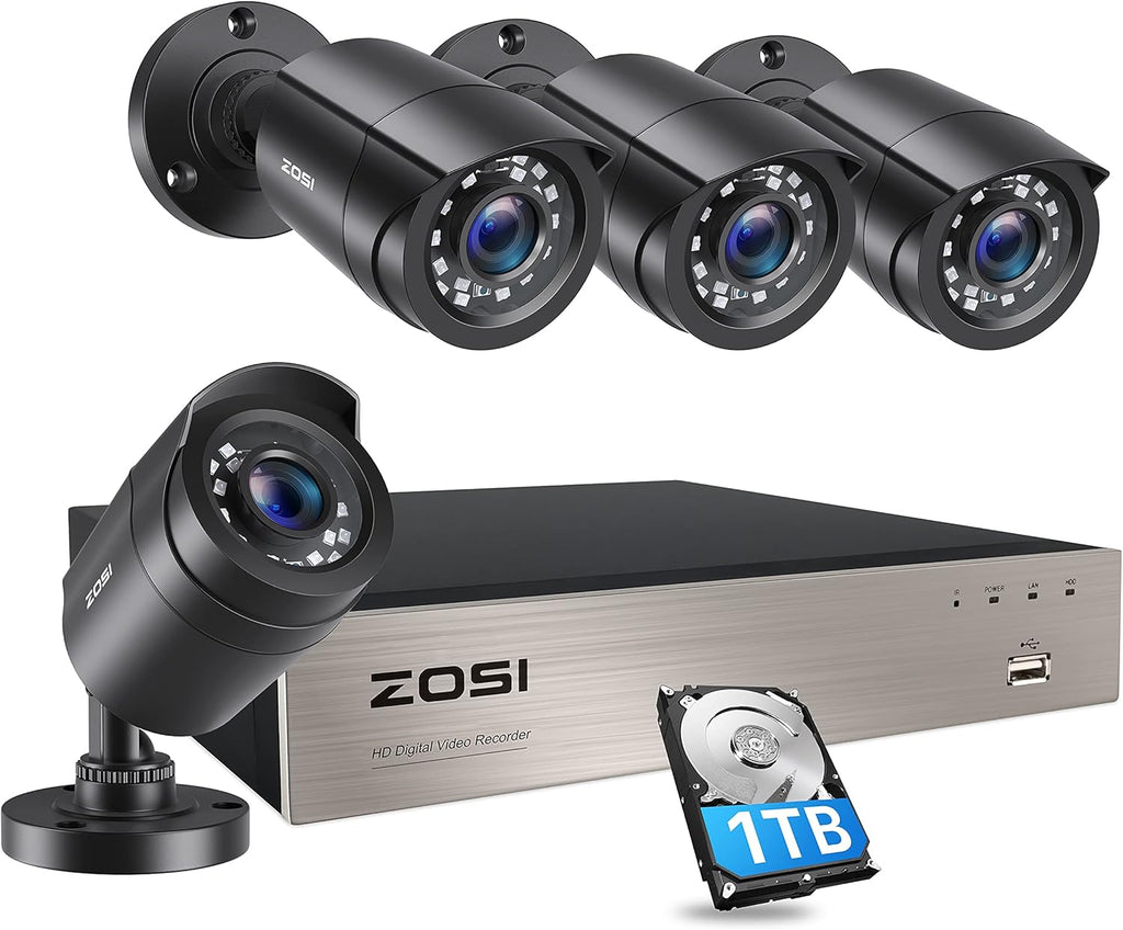 8CH 1080P Home Security Cameras System with 1TB Hard Drive and 4 Indoor Outdoor Surveillance Cameras Z232