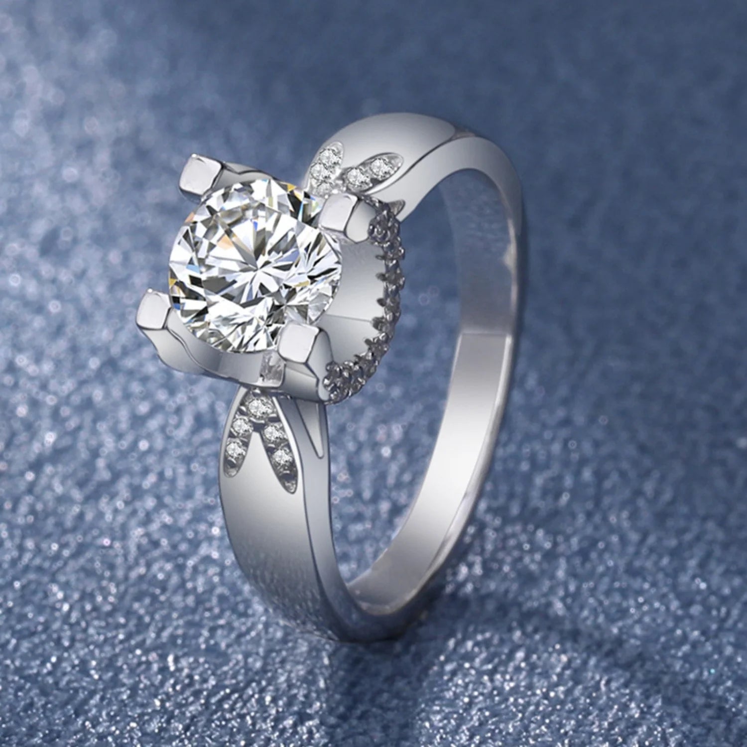 18K White Gold Moissanite Ring S925 Sterling Silver I67669