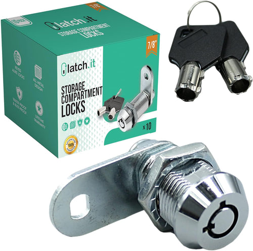 1-1/8" 5-Pack Metal RV Cam Locks with 10 Keys U677790