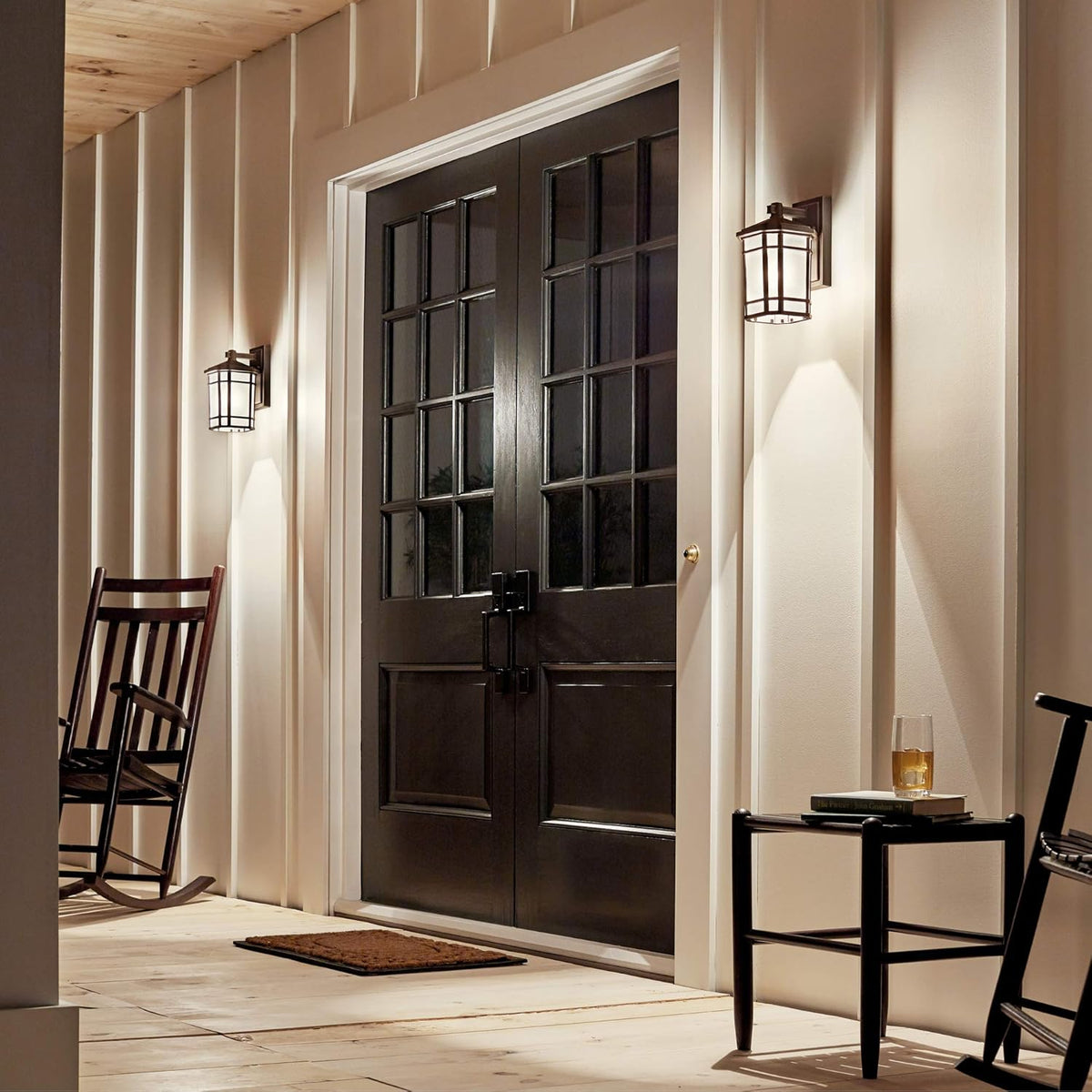 10.75 1 Light Outdoor Wall Light with Etched Linen Glass E1917