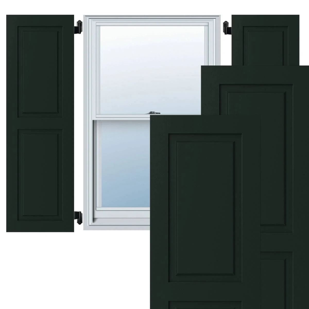 Chrome Green Exterior Composite Raised Panel Shutters G4622