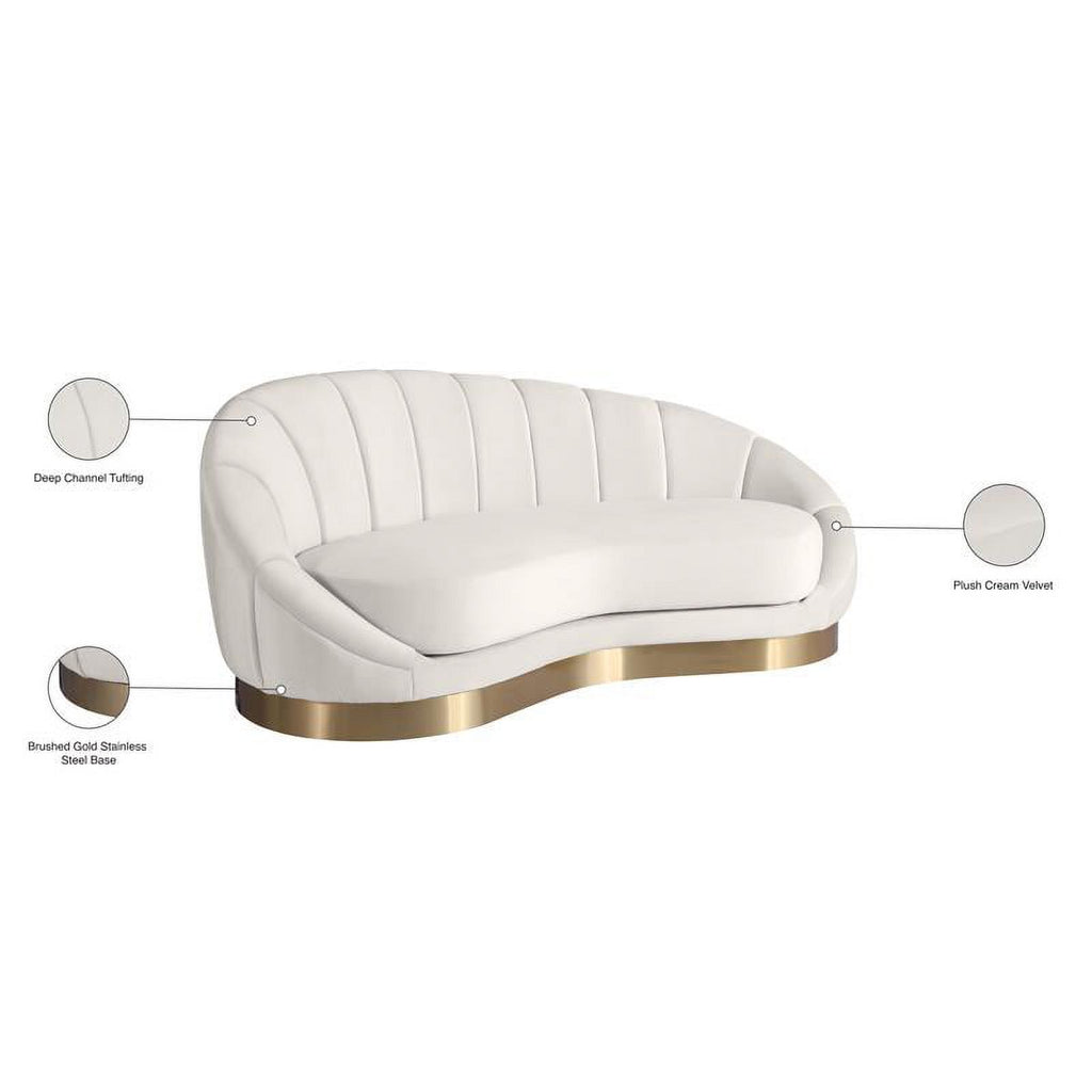 Cream Velvet Chaise O5741