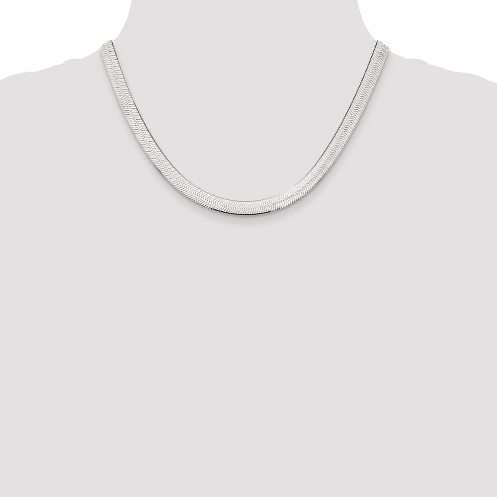 925 Sterling Silver Herringbone Chain Necklace 18 inch J33649