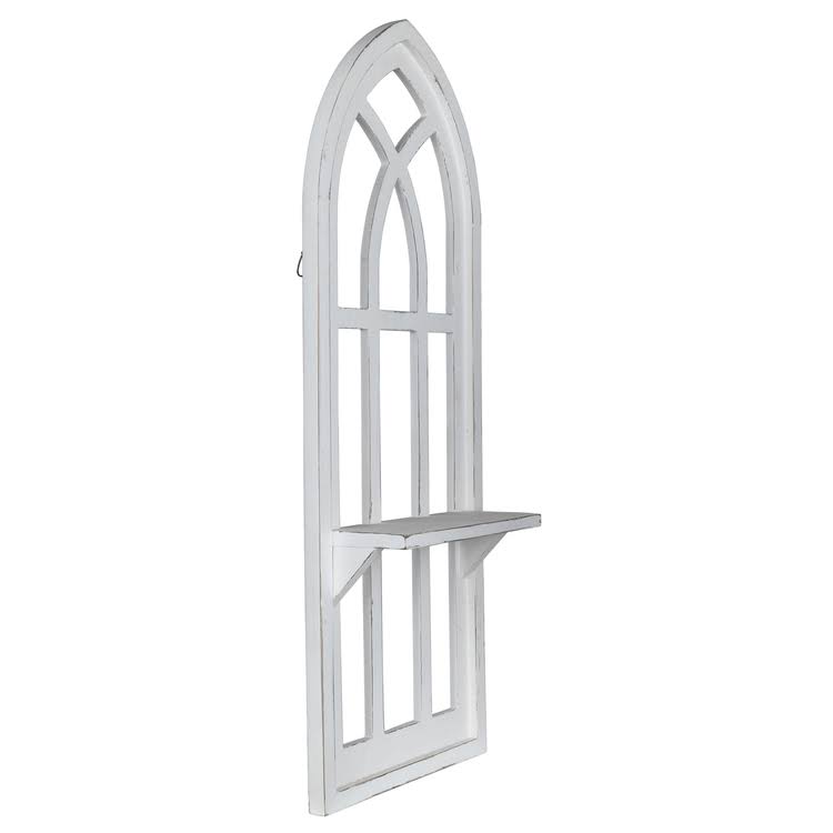 Distressed Window Arch with Shelf Wall Decor V744