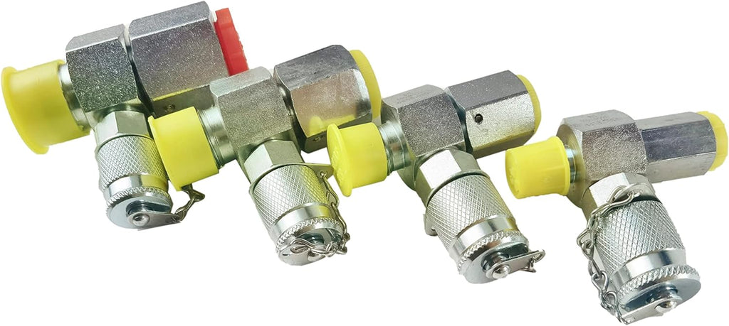 4 Pack Hydraulic Swivel Run Tees Tester Coupling Set V866