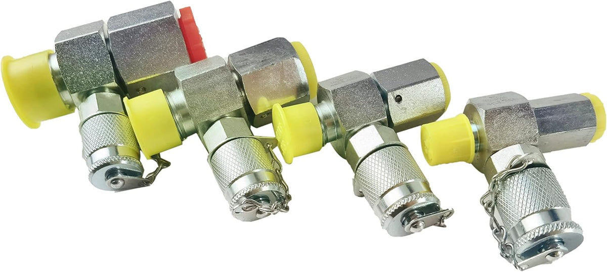 4 Pack Hydraulic Swivel Run Tees Tester Coupling Set V866