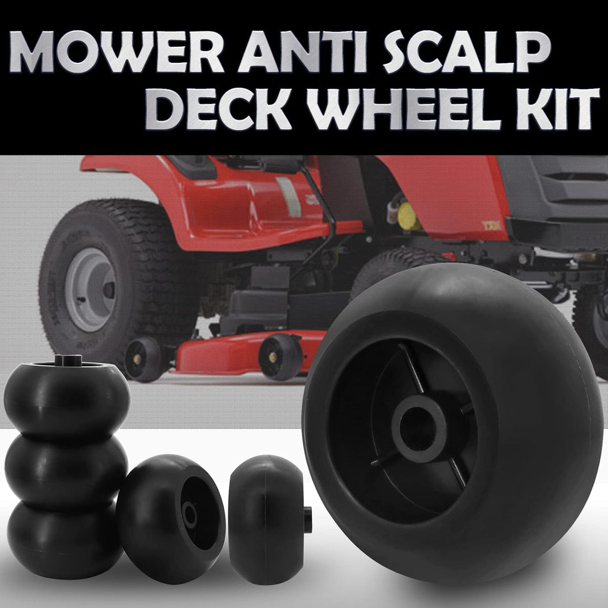 Mower Anti Scalp Deck Wheel Kit 5/8" Bore 5-2.75 Wheel Size Pack of 2 T32728