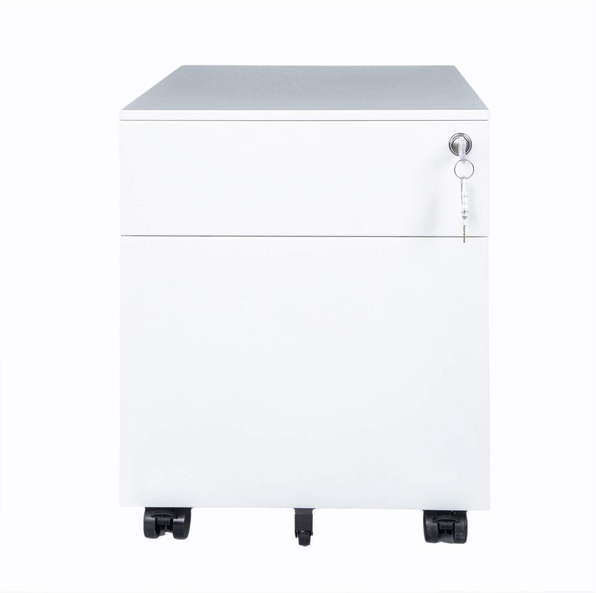White 2 Drawer Steel File Cabinet with Lock D3500