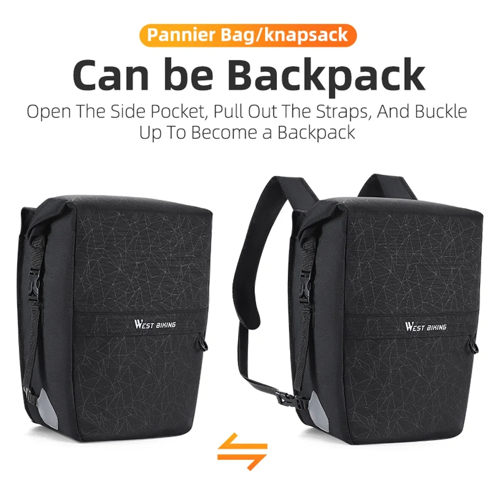 Expandable Bike Rear Storage Bag Backpack D896566