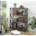 Metal and Wood 4-Shelf Bookcase Grey L7060
