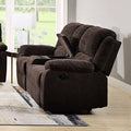 Brown Chenille Loveseat with Console G18047