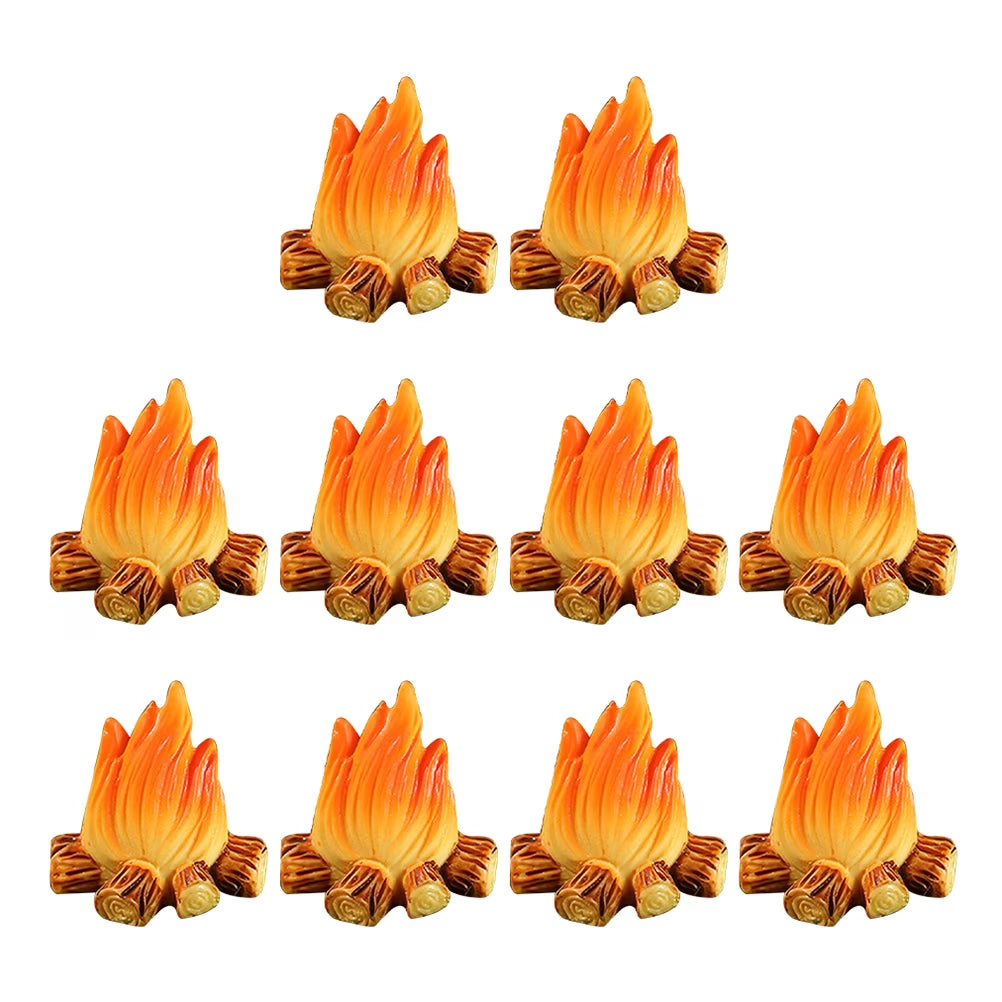 80 Pcs Resin Miniature Fireplace Campfire Playset Toy R750204