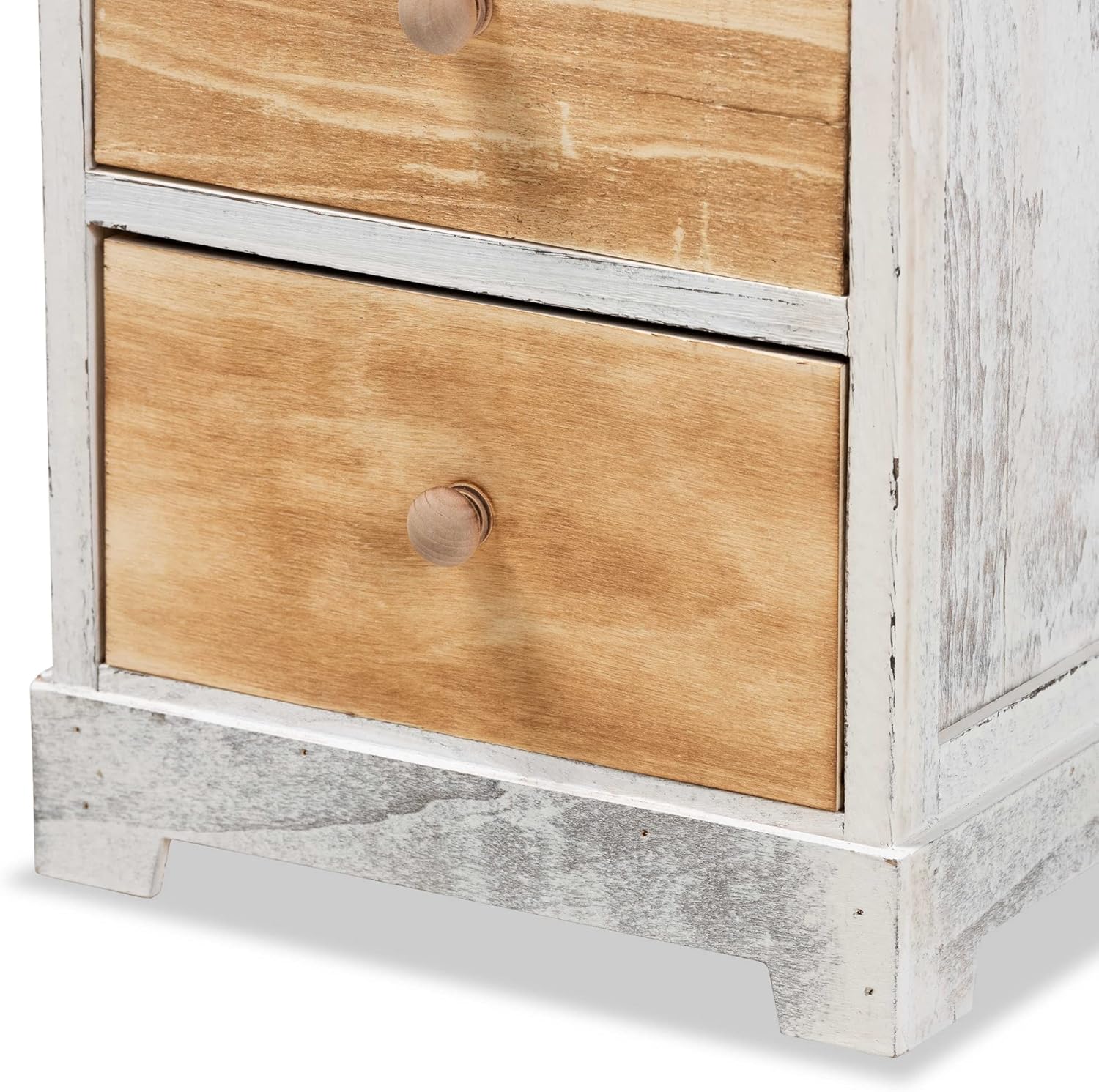 Oak Brown Antique White Shelving and Cabinets L6574