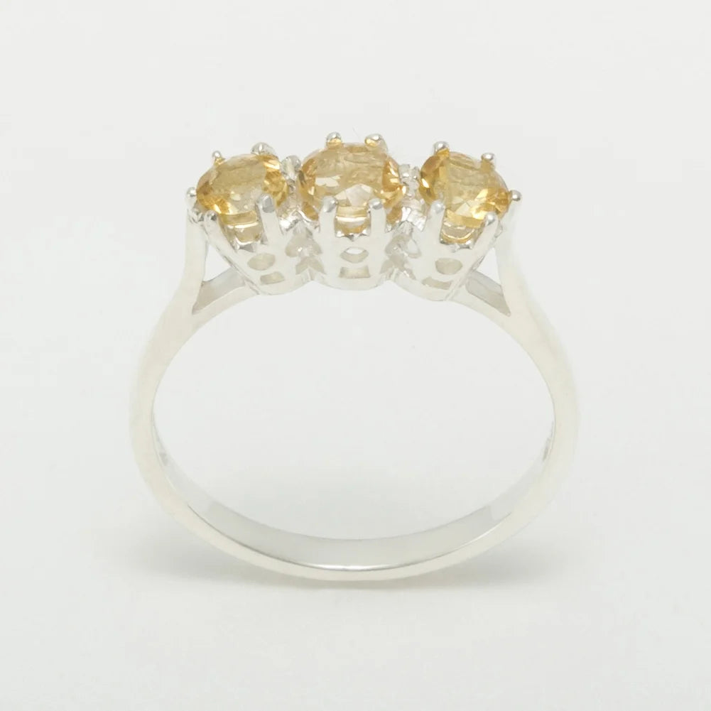 18k White Gold Natural Citrine Ring Size 10 V6151