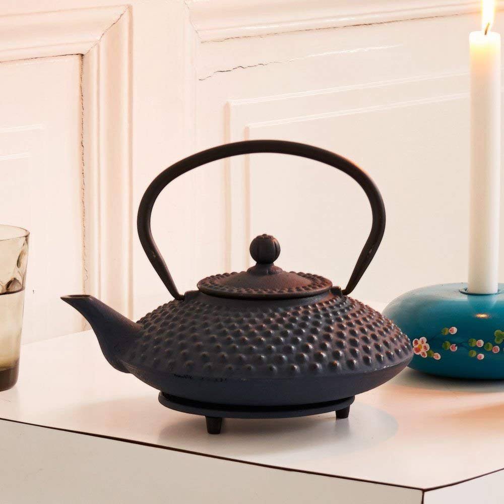 42 fl oz Blue Cast Iron Teapot B693683