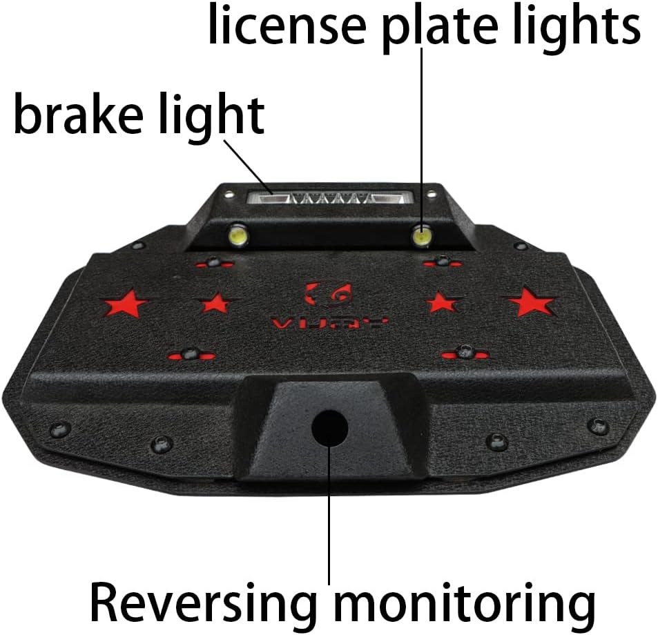 Spare Tire Delete License Plate Relocation Kit with Third Brake Light and Rear Camera Mounting Holes T1947