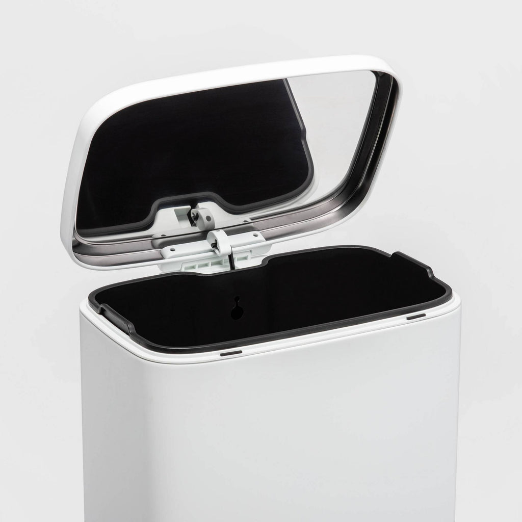 45L Rectangle Step Trash Can White B2995