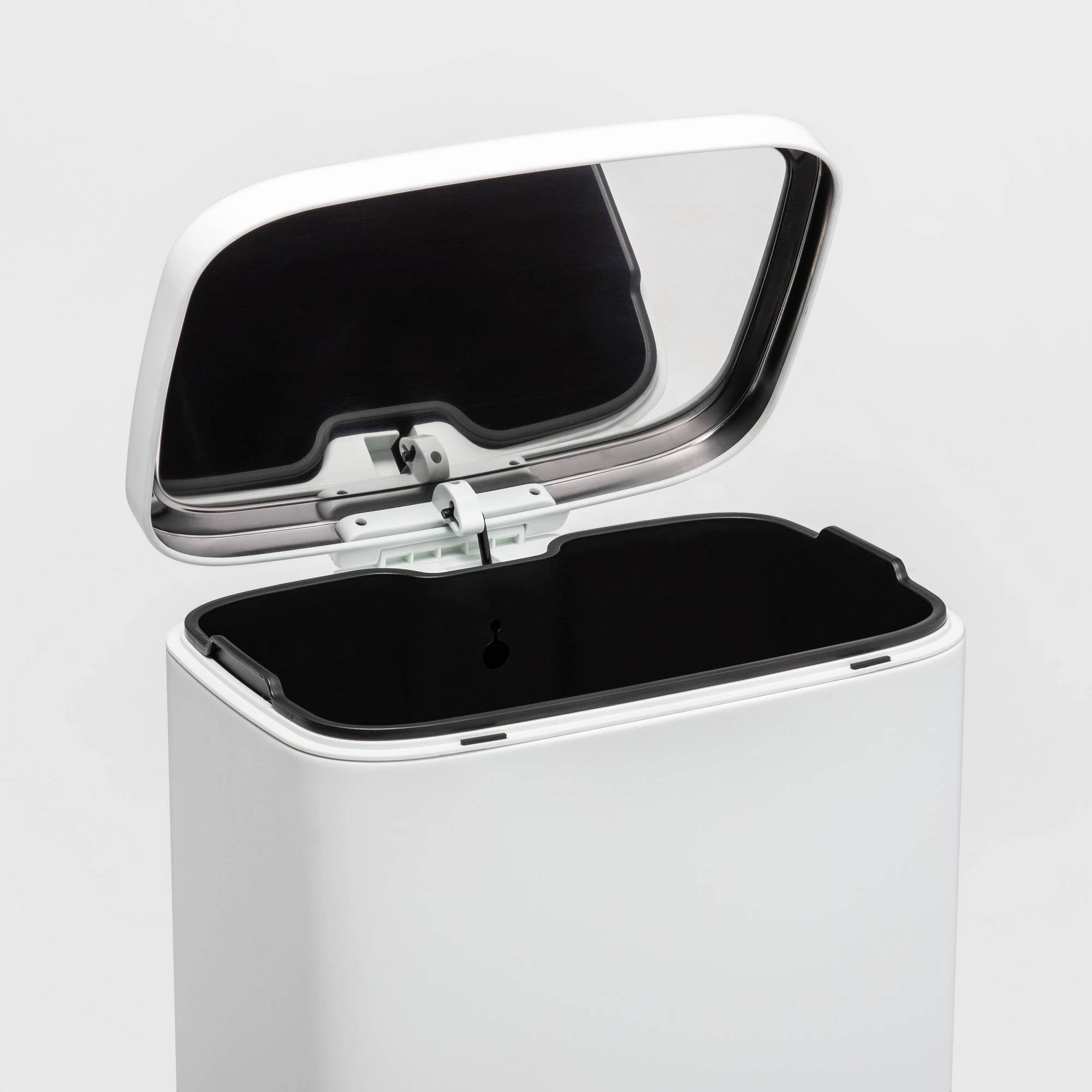 45L Rectangle Step Trash Can White B2995