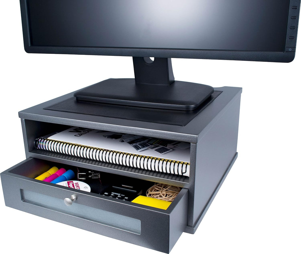 Midnight Black Wood Monitor Stand/Riser C323