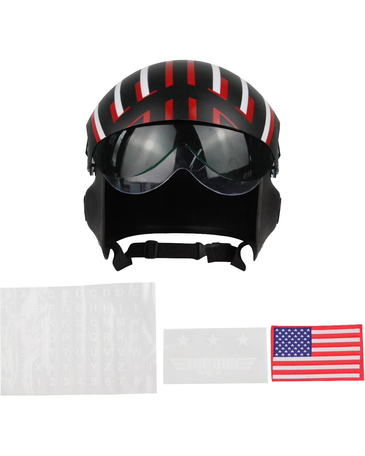 Black Air Force Combat Pilot Helmet Costume Accessory Y262