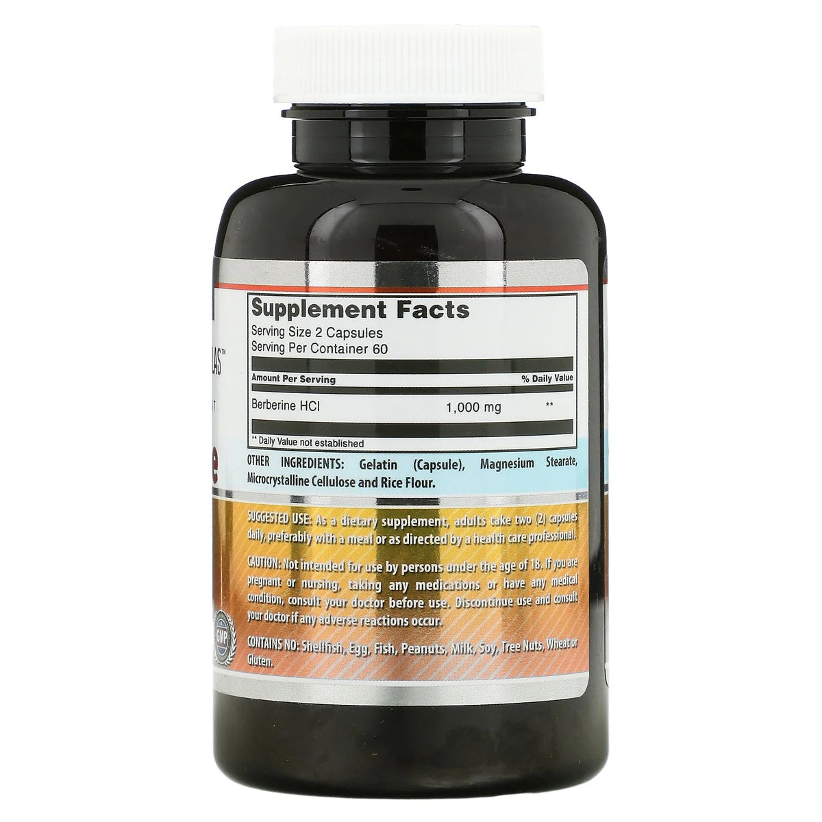 Berberine 1000mg Per Serving 120 Capsules Supplement S54703