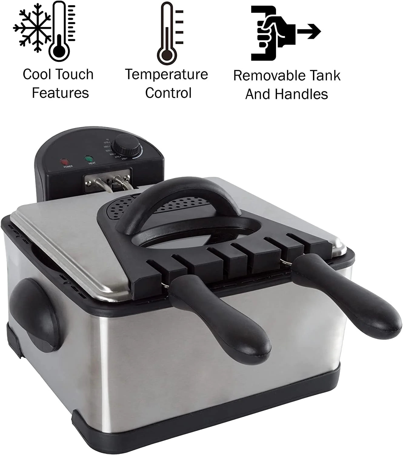 4-Liter Electric Deep Fryer with 1 Large Basket and 2 Small E5766