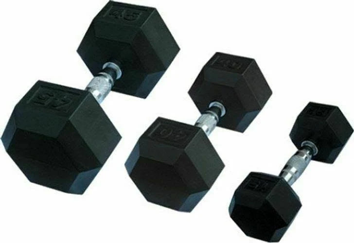 Rubber Hex Dumbbells Pair 10kg Y602