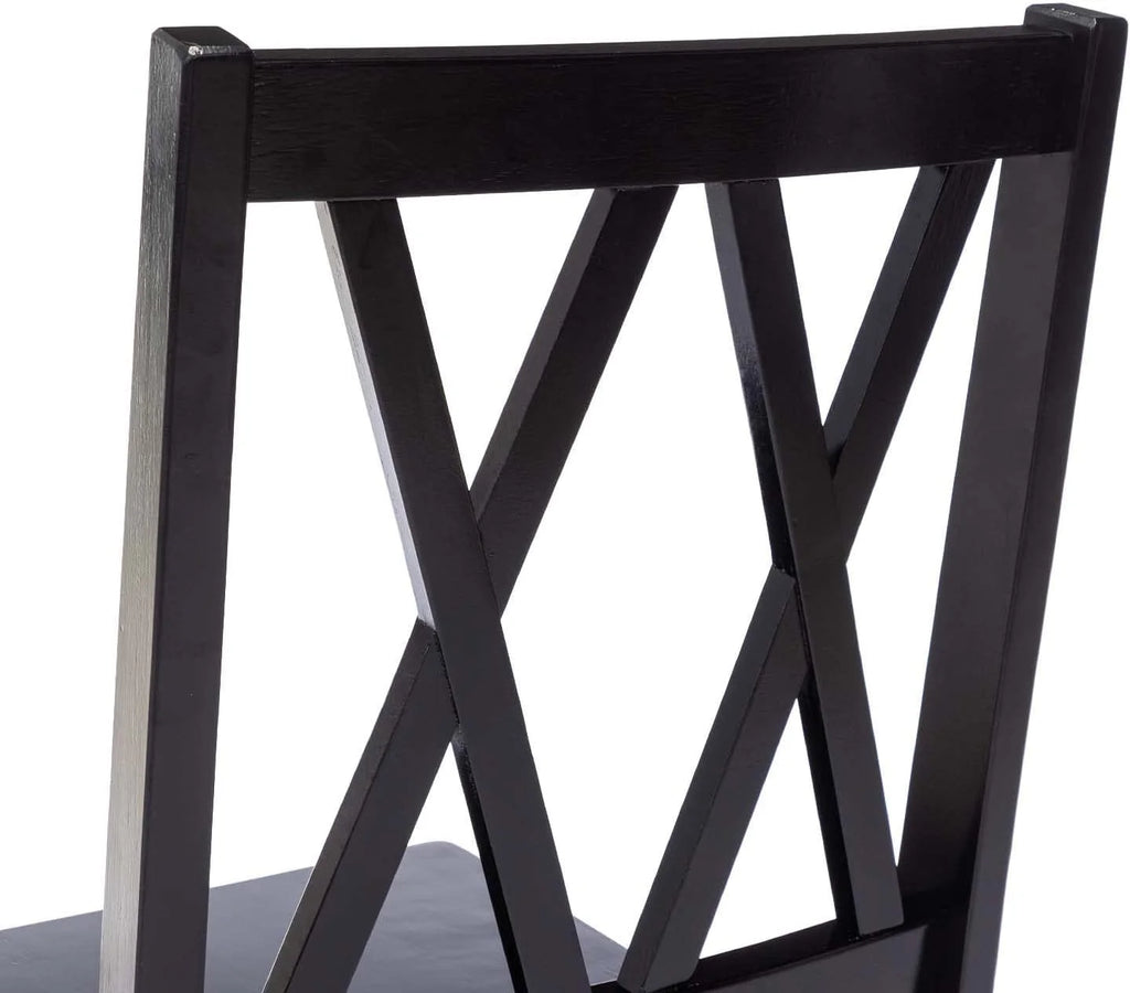 Black Rubberwood Cross Back Dining Chairs Set of 2 Z7495