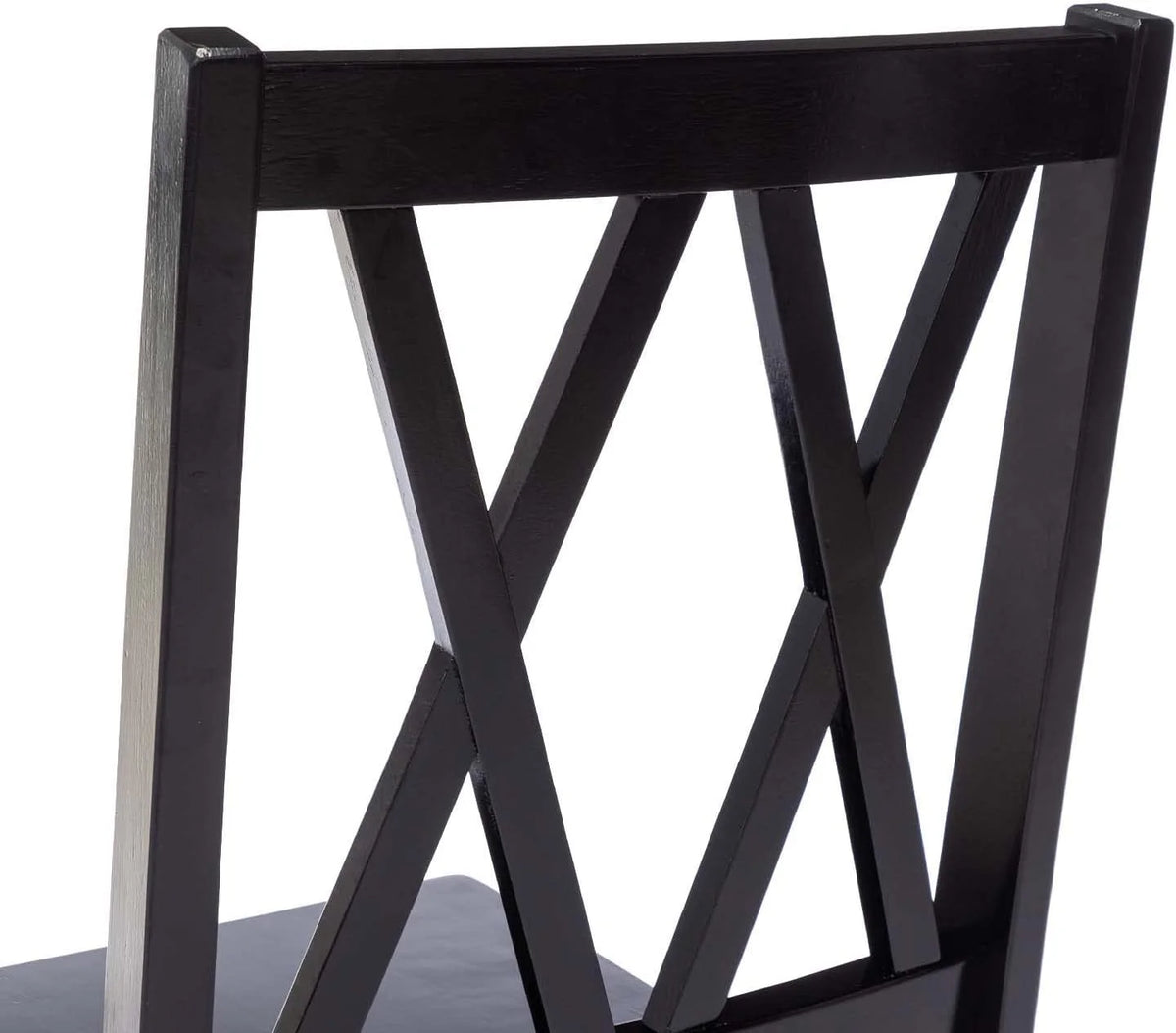 Black Rubberwood Cross Back Dining Chairs Set of 2 Z7495
