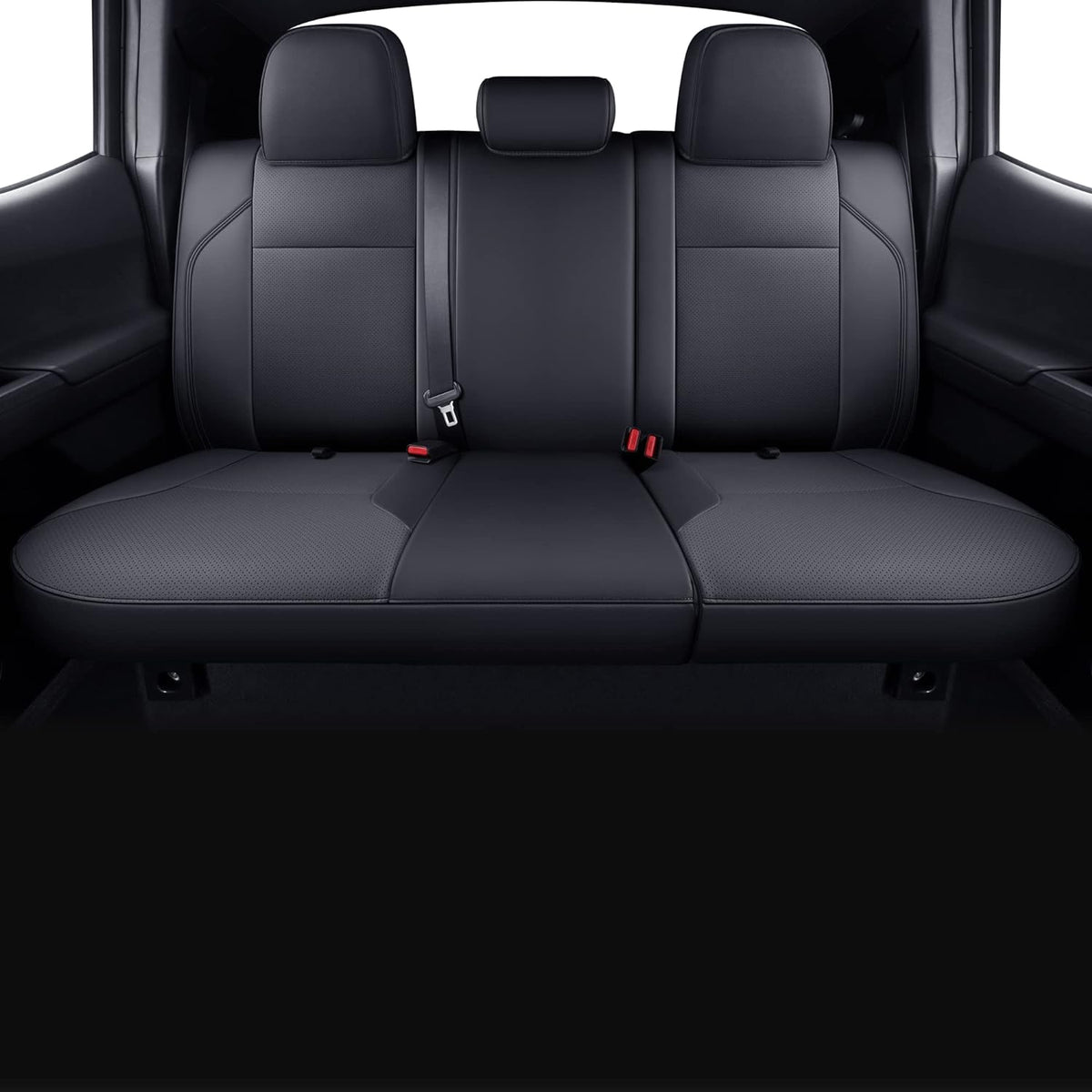 Black & Gray Faux Leather Seat Covers N3755