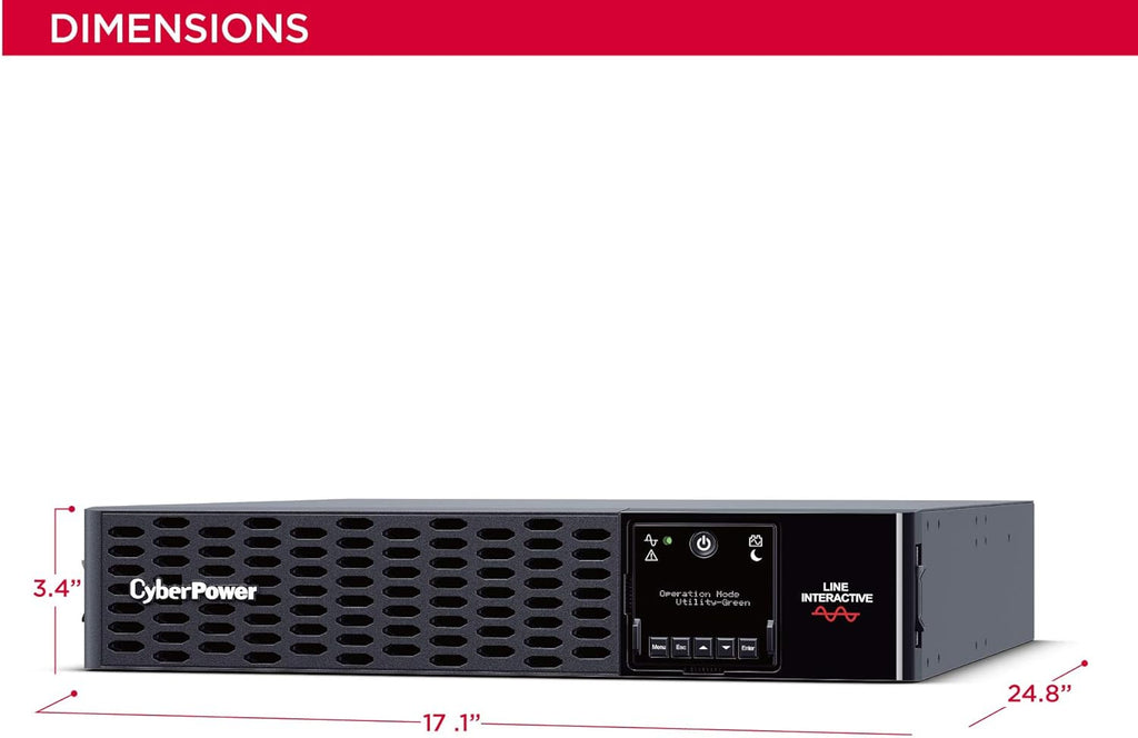 Smart App Sinewave UPS System, 2200VA/2200W, 8 Outlets, 2U Rack/Tower A295832