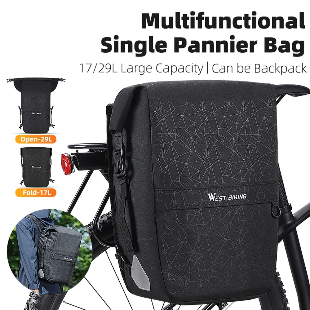 Expandable Bike Rear Storage Bag Backpack D896566