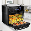 Black Countertop Oven with Air Fryer, Rotisserie, Dehydrator, 9 Accessories E957