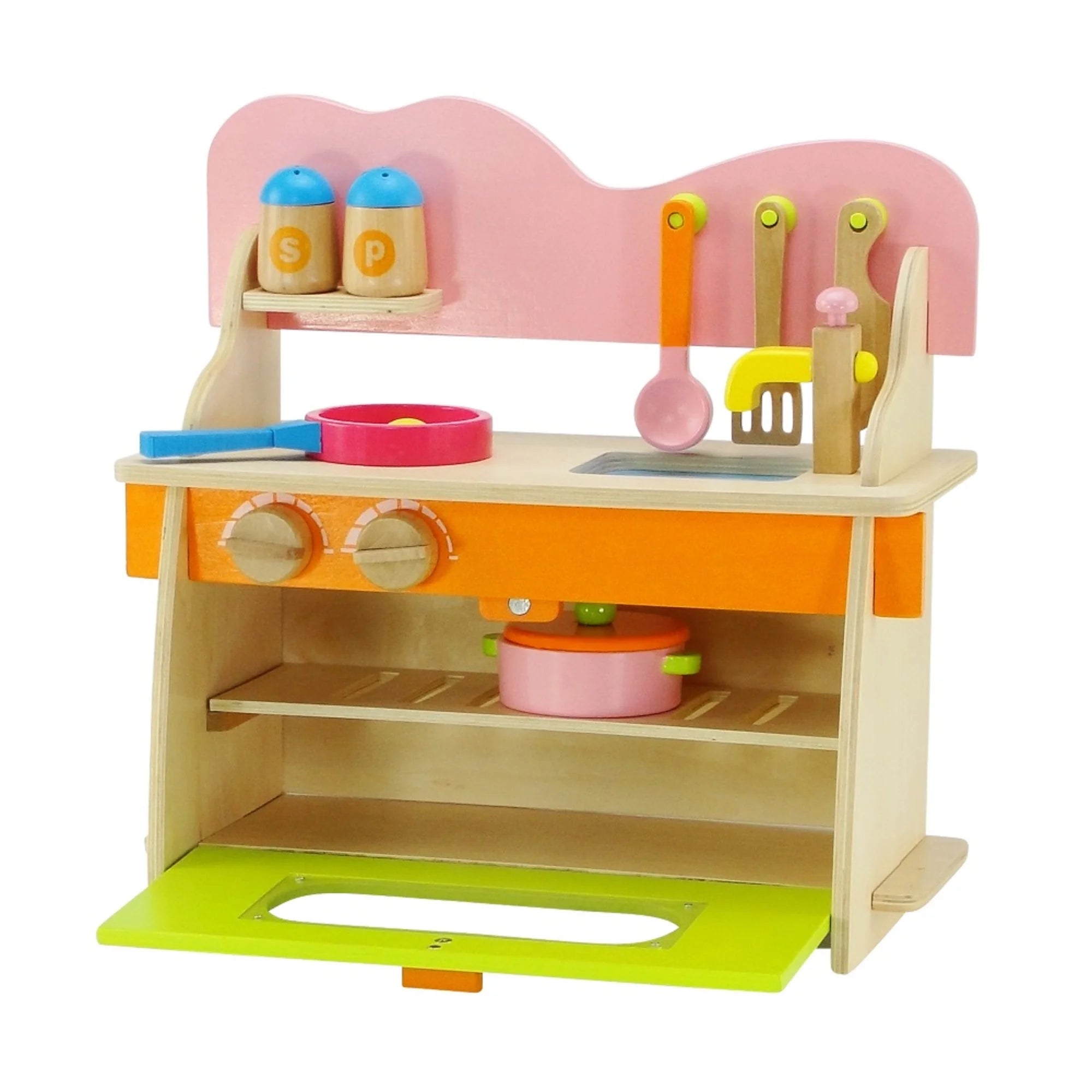 14.5 inch Doll Kitchen Set with Baking Oven, Stove, Sink and Cookware Accessories D726