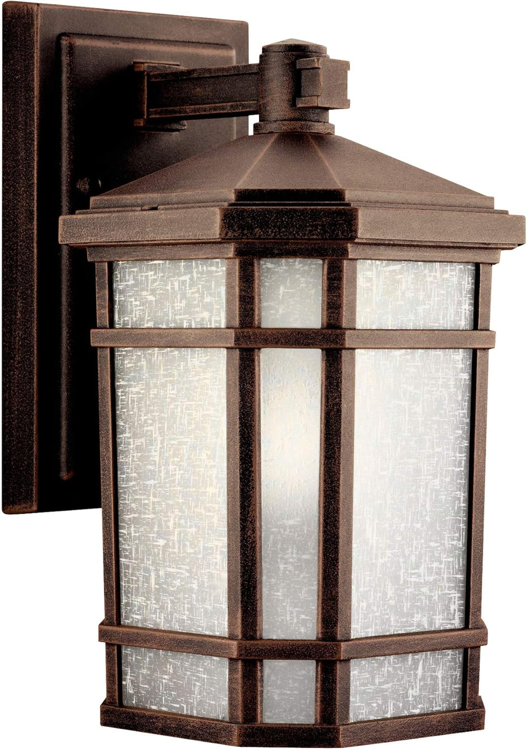 10.75 1 Light Outdoor Wall Light with Etched Linen Glass E1917