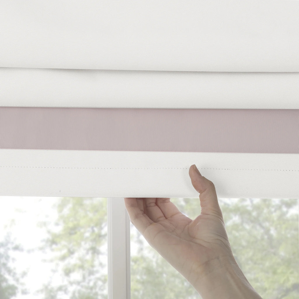 Pink Ribbon Border 100% Blackout Cordless Roman Shade, 39"x64" W64455