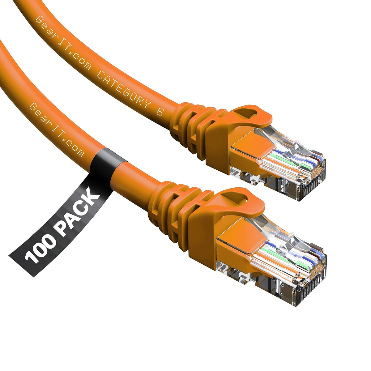 Cat6 Ethernet Cable 1 ft (100-Pack) Orange G493