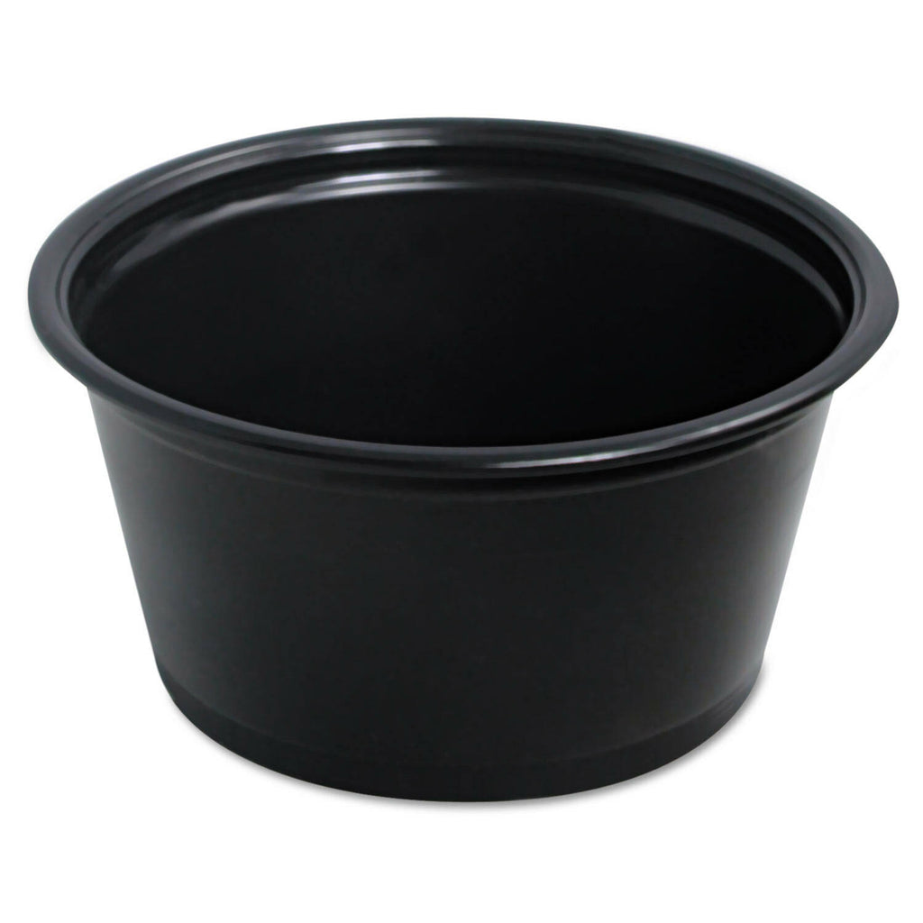 Black Plastic Portion Cup 2 oz 125/Bag T66791