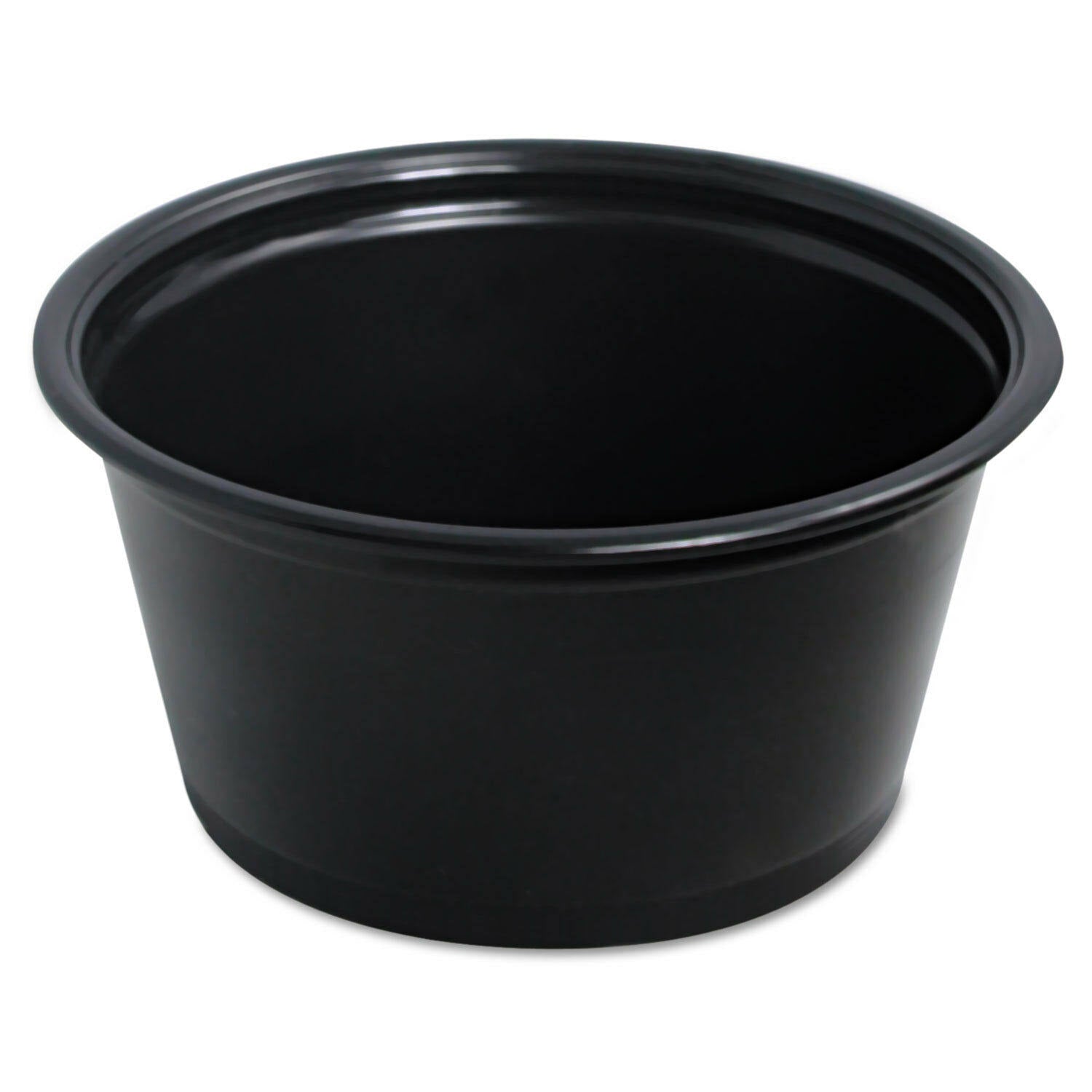 Black Plastic Portion Cup 2 oz 125/Bag T66791