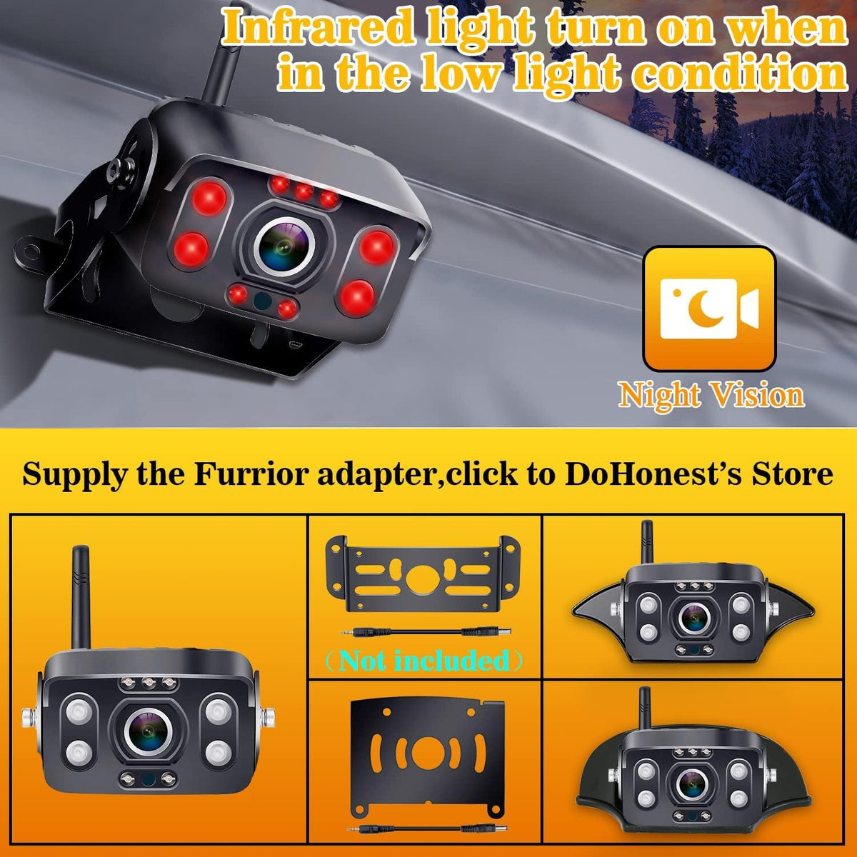 7" Touch Key DVR Monitor HD 1080P Bluetooth Backup Camera with IR Night Vision F632