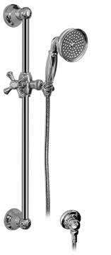 Polished Chrome Traditional Handshower with Wall-Mounted Slide Bar Q25072