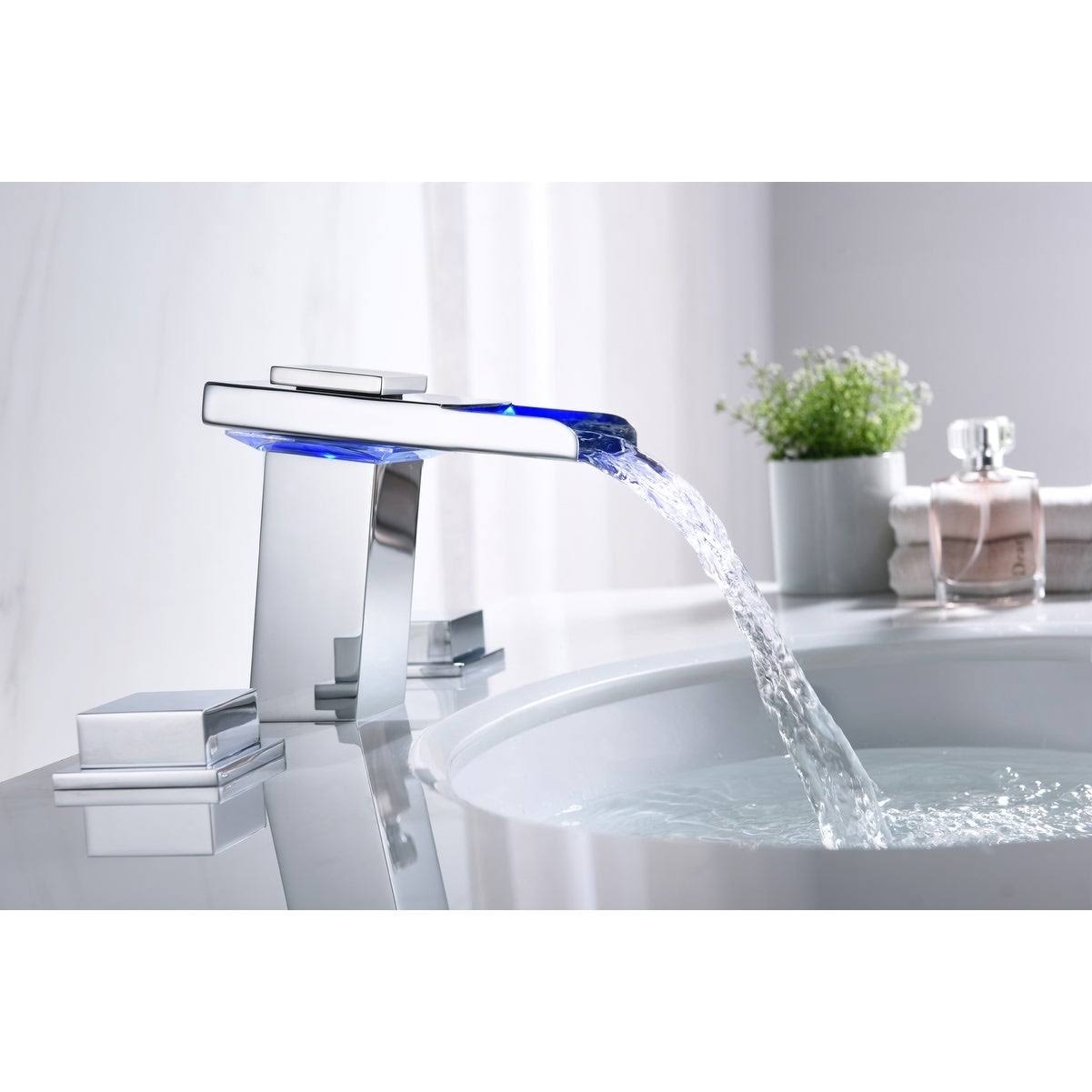 Chrome 8-Inch LED Widespread Bathroom Sink Faucet L35624