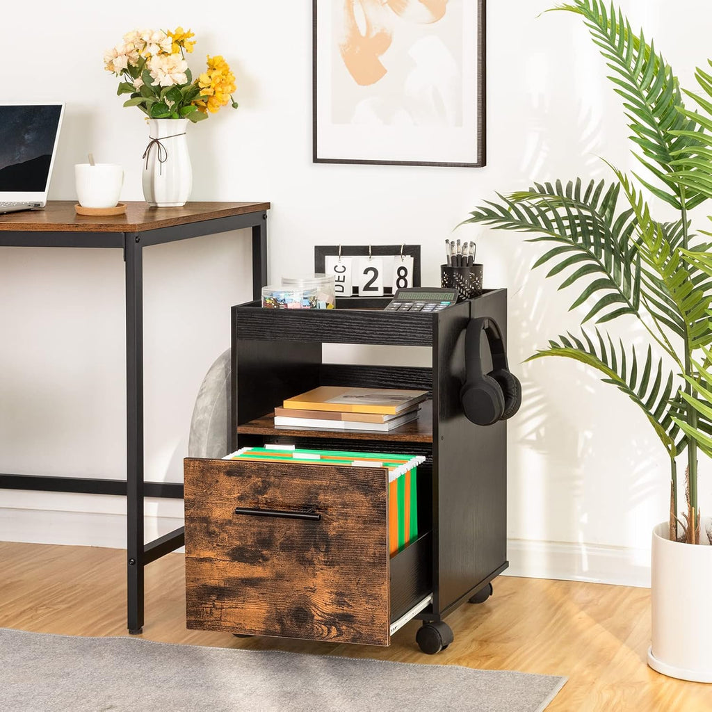 Mobile Pedestal with Drawer and Enclosure S48240