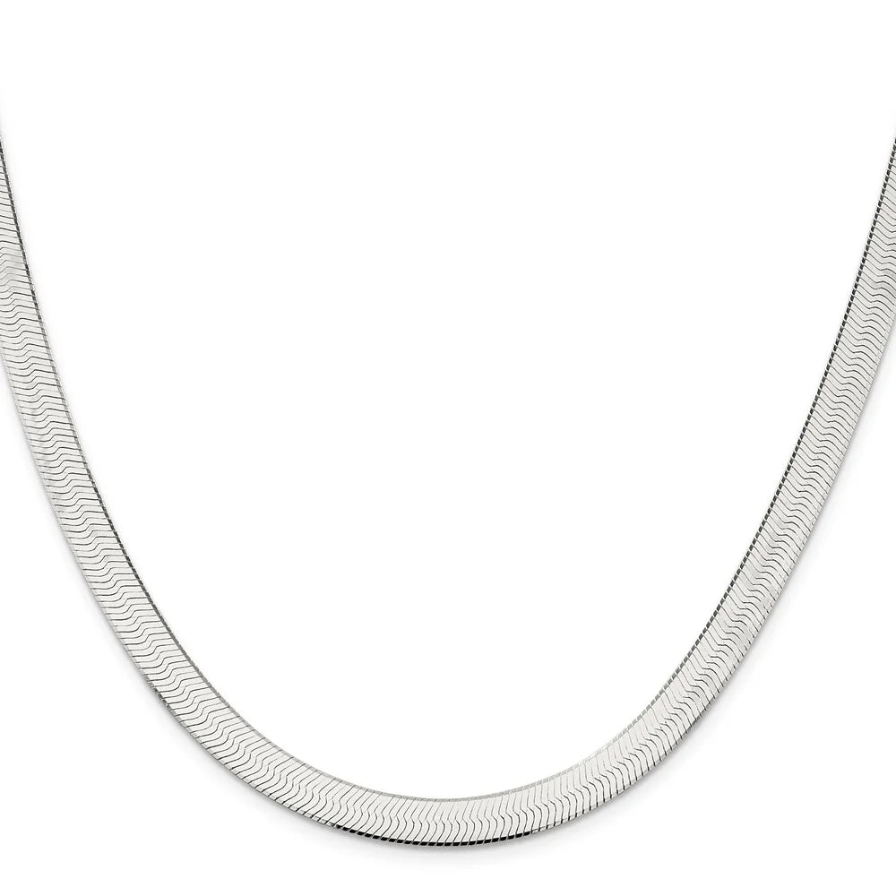 925 Sterling Silver Herringbone Chain Necklace 18 inch J33649