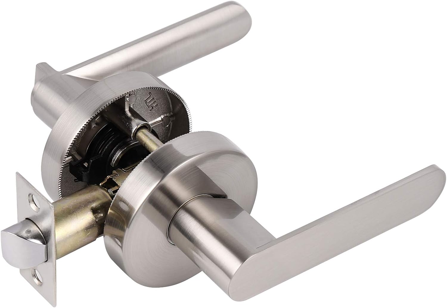 Satin Nickel Privacy Door Lever Interior Door Handles 5 Pack Q2413